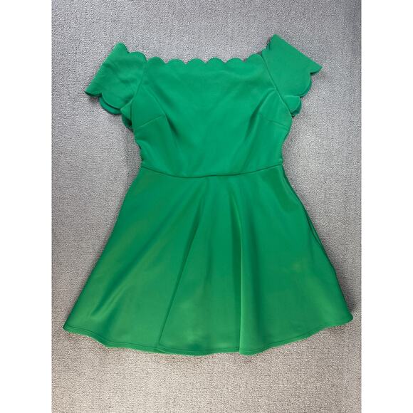 Ted Baker Fellama Bardot Scallop Skater Dress Green Size 14 - Picture 3 of 13